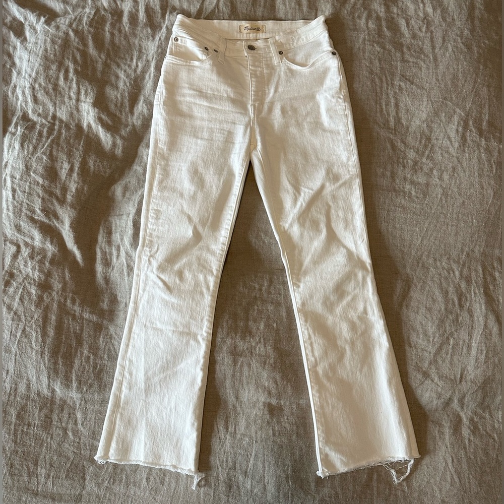 Madewell white denim size 26 cali demi boot
